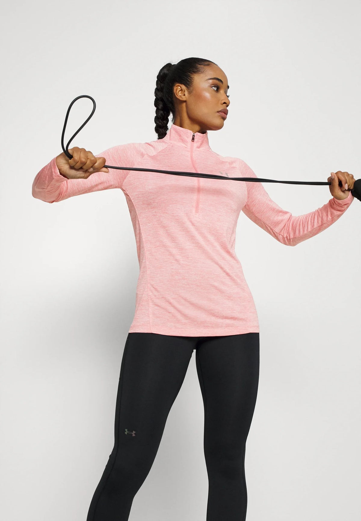 UA Tech 1/2 Zip Twist ( Light Pink )