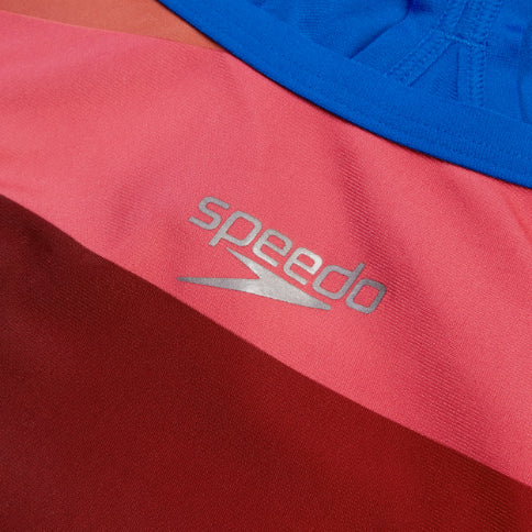 Speedo Placement Turn Back Swimsuit ( Mixed Colour )