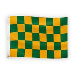 Green and Gold Checkered Flag ( 5 x 3 )
