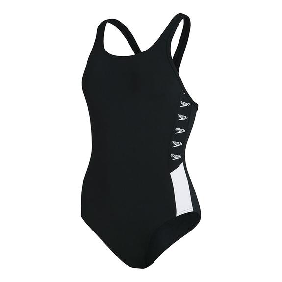 Speedo Swimsuit Boom Logo Muscleback ( Black/White )