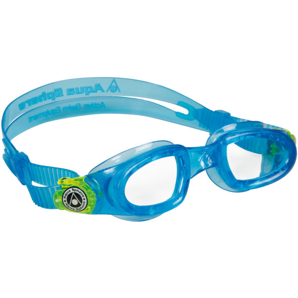 ep1274331lc aqua sphere moby kid junior swimming goggles clear turquoise bright green 813741
