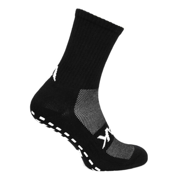 Plain Black Grip Mid Leg Socks 6