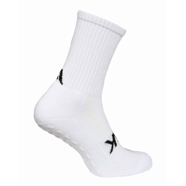 Plain White Grip Mid Leg Socks 6
