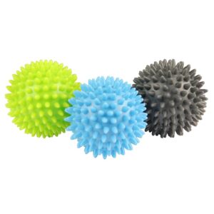 KFA262 Fitness Mad Spikey Massage Ball Set of 3 Green Blue Black 6