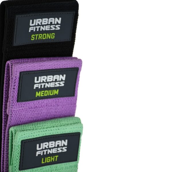 Urban Fitness Fabric Resistance Band Loop Set of 3 15 Inch 5